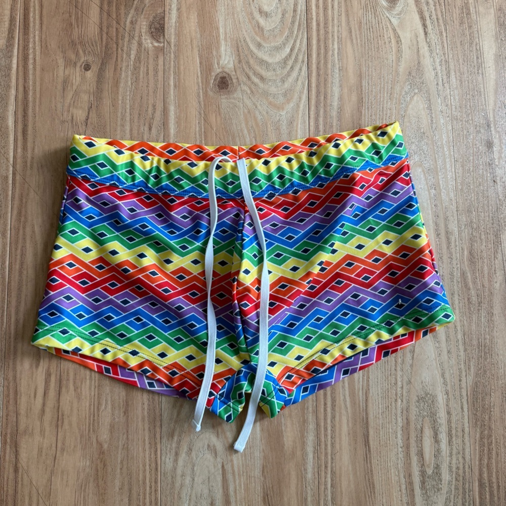 Evolve Pride Multicolor Diamond Patterned Shorts - image 2